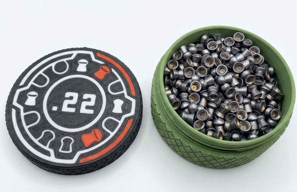 .22 Airgun pellet storage container tin