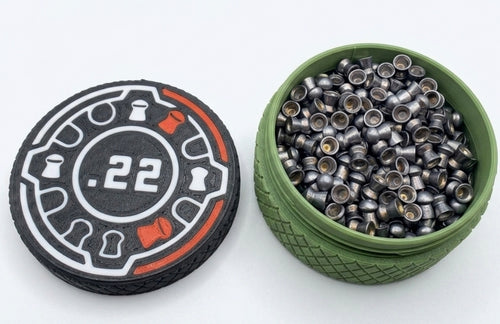 .22 Airgun pellet storage container tin
