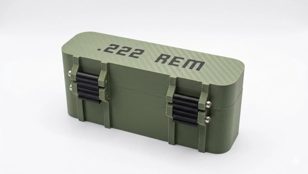 .222 Remington 20-Round Ammo Box with Removable Tray & SS Hardware UK