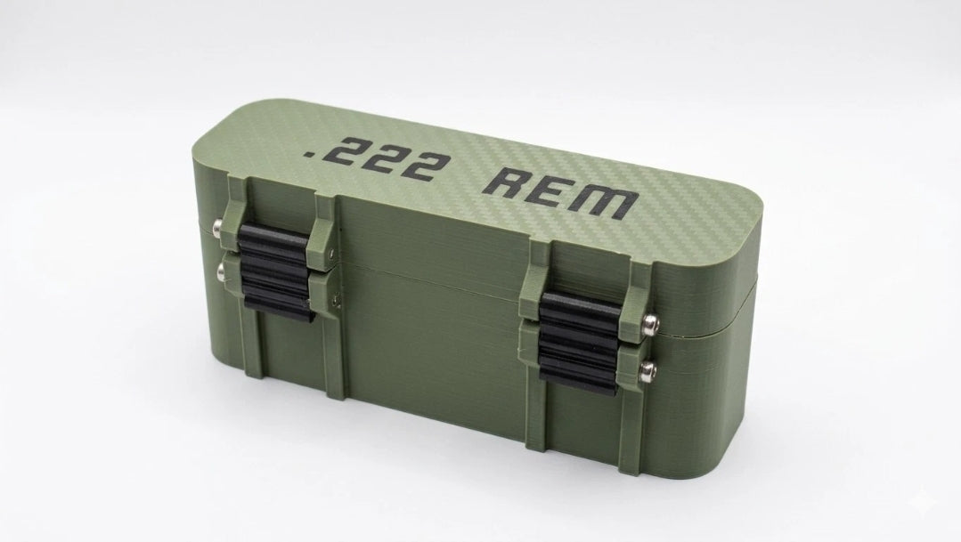 .222 Remington 20-Round Ammo Box with Removable Tray & SS Hardware UK
