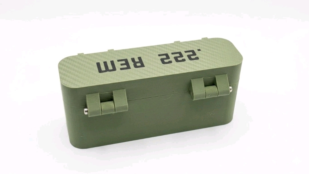 .222 Remington 20-Round Ammo Box with Removable Tray & SS Hardware UK