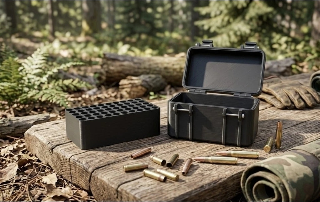 50 Round Ammo Box 7.62x51 NATO Storage Case Removable Tray 3D L42A1