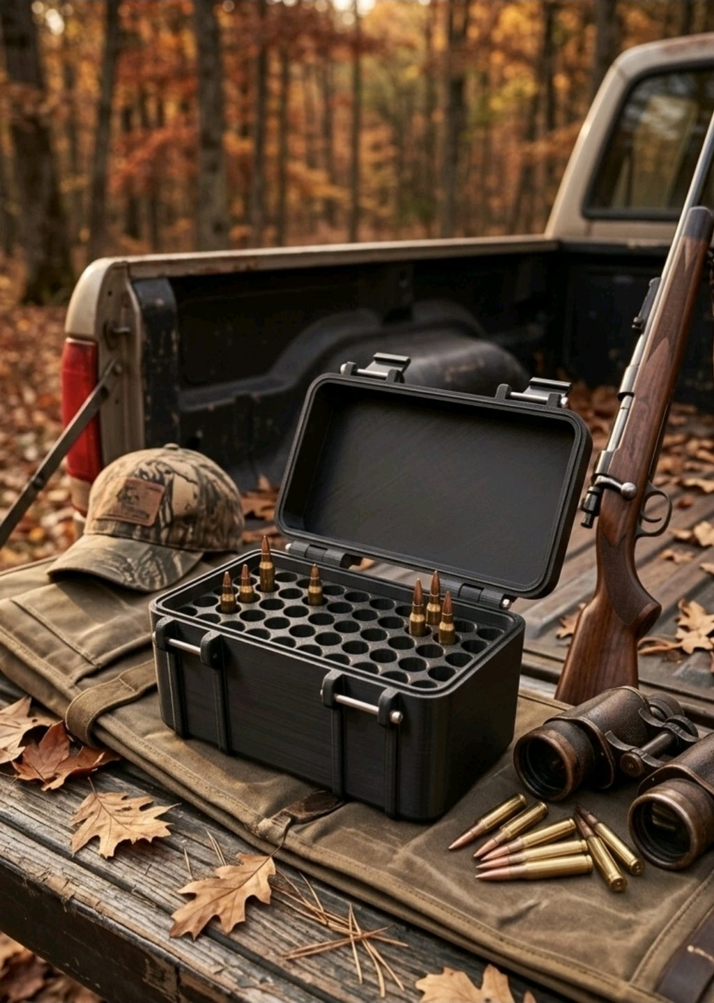 50 Round Ammo Box 7.62x51 NATO Storage Case Removable Tray 3D L42A1