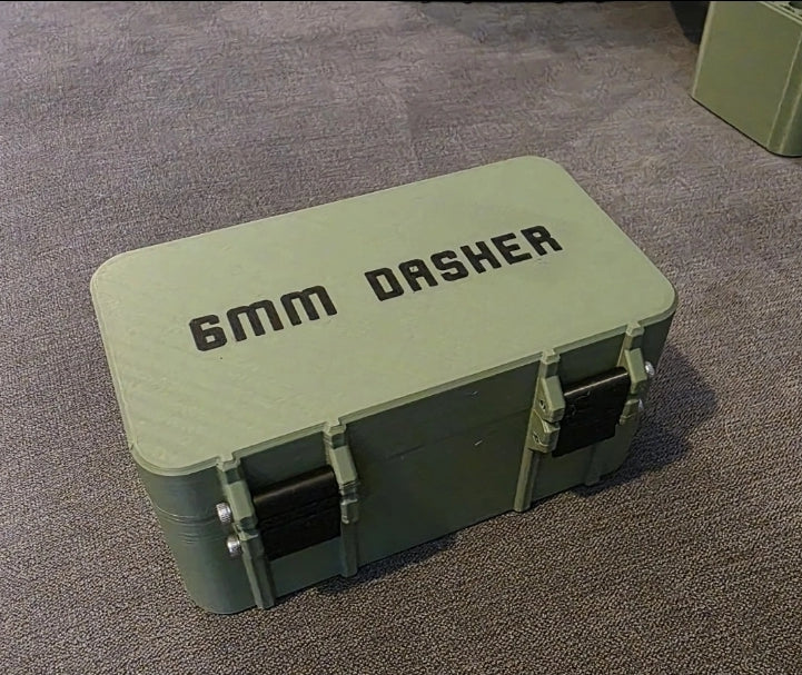 6mm Dasher Ammunition Box Storage Solution Container 50 Rounds Removable Tray