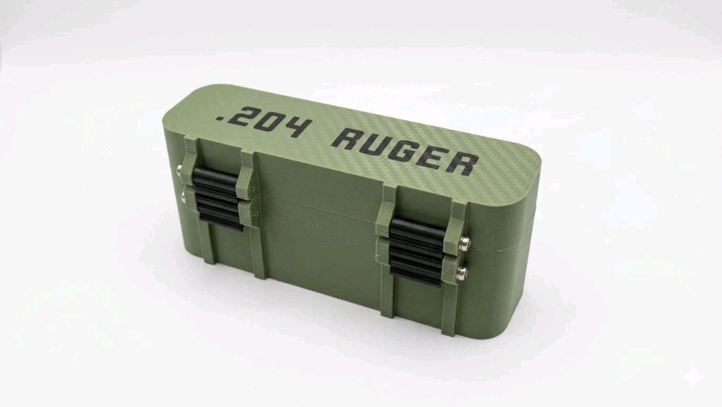 .204 Ruger 20-Round Ammo Box with Removable Tray & SS Hardware UK